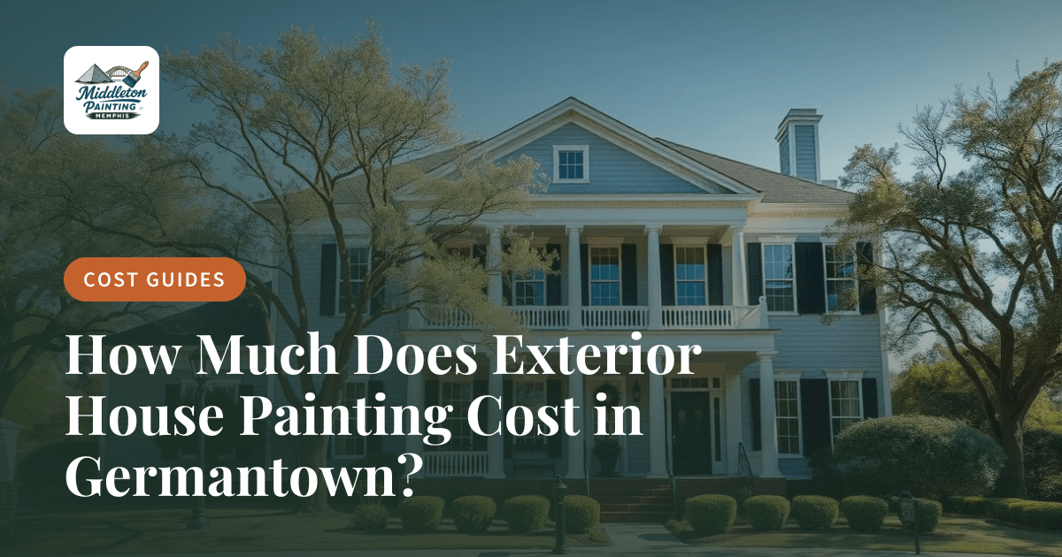 Freshly painted Germantown Tennessee home with detailed trim and landscaping