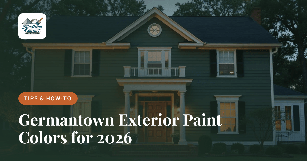 Freshly painted Germantown home with a coordinated exterior color palette