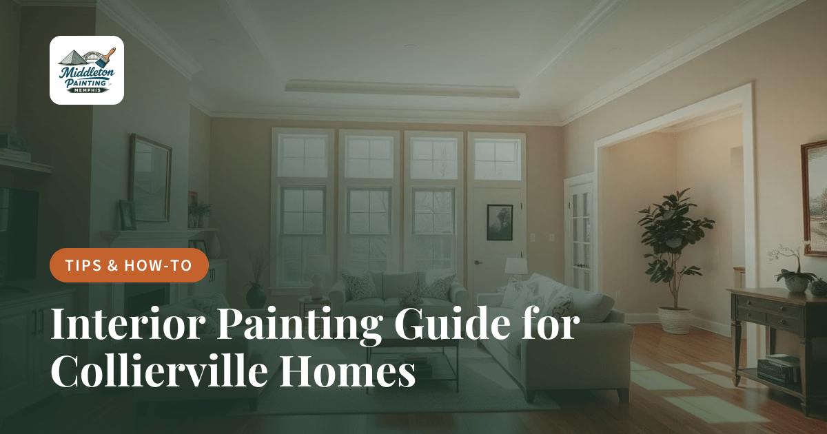 Professionally painted living room in a Collierville Tennessee home